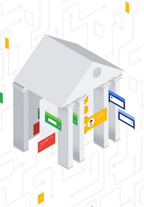 An illustration of a bank with data points