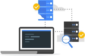 Illustrazione del modello ibrido e cloud