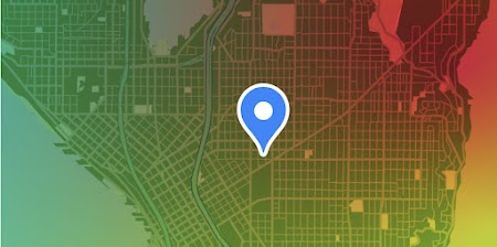 Heatmap of a city with a marker